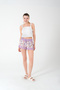 Floral Pattern Lilac Lace Detailed Women's Shorts - Comfortable Home Wear - 3