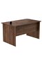 Modern Writing Study Table With Hanging Pedestal Attached And Round Desktop Power Module - Brown - 6