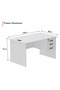 Writing Table With Hanging Pedestal Attached Desktop Socket With USB AC Port - White - 3