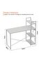 Modern ZCD-27W White Computer Workstation Table with 4 Tier Storage Shelves for Home, Office - 4