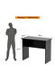 Modern MP1 Study Table 90x45 Plain Desk, Executive Desk, Computer Workstation Black - 2
