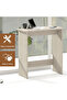 Study Desk with Foot Rest Support, Modern Executive Desks Ideal for Office White Concrete - 4