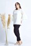 28009 Large Size Blouse with Ruffled Sleeves Ecru - 3