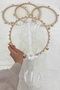 Glitter Bridal Tambourine White, Bridesmaid Wedding Henna Night Circumcision Bachelorette Bride with Bell 25cm 1 Piece - 5