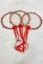 Glitter Bridal Tambourine Red, Bridesmaid Wedding Henna Night Circumcision Bachelorette Bride with Bell 25cm 1 Piece - 5