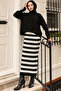 6088 Turtleneck Striped Gilet Knitwear Set Black - 4