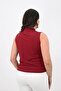 Women's Large Size Drape Detailed Stand Collar Blouse 1851-25 - 5