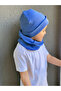 Unisex Indigo (1-5 YEARS) Ribbed 100% Cotton Beanie Neck Collar Set (LASNMAN PRICE) - 3
