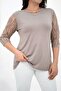 Women's Large Size Tulle Detailed Accessory Collar Blouse 1864-25 - 6