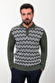 Patterned Slim Fit Polo Neck Men's Knitwear Sweater Khaki - 11452.23K