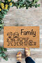 Family, Patterned, Decorative Interior and Exterior Door Mat