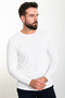 Plain Slim Fit Crew Neck Long Sleeve Men's T-Shirt Ecru - 36801.23K - 3