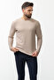 Slim Fit Long Sleeve Crew Neck Men's T-Shirt Beige - 36679.21K - 3