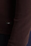 Plain Slim Fit Crew Neck Long Sleeve Men's T-Shirt Coffee - 36679.21K - 4