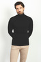 Striped Slim Fit Full Turtleneck Men's Sweater Black - 11418.22K - 3