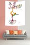 Woman Tree Flourished from Her Roots Stain Resistant Fabric Wall Cover Wall Tapestry Tapestry