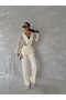 WOMEN'S TREND TRACKSUIT SET, STAND COLLAR, ZIPPERED, WIDE-LEG, SIDE-STRIPED, AYSHO MODEL - 2