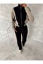 WOMEN'S TREND TRACKSUIT SET, STAND COLLAR, ZIPPERED, WIDE-LEG, SIDE-STRIPED, AYSHO MODEL - 2