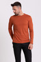 Plain Slim Fit Long Sleeve Crew Neck Men's T-Shirt Tile - 36671.21K - 4