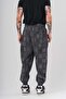 Jacquard Pattern Elastic Waist and Leg Pleated Baggy Shalwar - 3