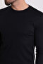 Plain Slim Fit Long Sleeve Crew Neck Men's T-Shirt Black - 36671.21K - 2