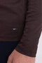 Plain Slim Fit Long Sleeve Crew Neck Men's T-Shirt Coffee - 36671.21K - 4