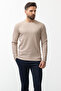 Slim Fit Long Sleeve Crew Neck Men's T-Shirt Beige - 36679.21K