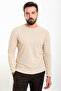 Plain Slim Fit Crew Neck Long Sleeve Men's T-Shirt Beige - 36801.23K