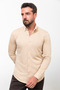 Patterned Slim Fit Long Sleeve Cotton Men's Shirt Beige - 37811.23K - 4