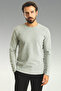 Straight Slim Fit Crew Neck Long Sleeve Men's T-Shirt Gray - 36679.21K