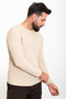 Plain Slim Fit Crew Neck Long Sleeve Men's T-Shirt Beige - 36801.23K - 4