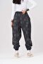 Jacquard Pattern Elastic Waist and Leg Pleated Baggy Shalwar - 7