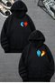 Fire and Water Printed Lover Combination Design Sweatshirt