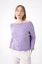 Women's Soft Textured Comfortable Fit Boat Neck Knitwear Sweater Lilac 25W3015 - 2