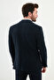 Striped Slim Fit Bag Pocket Mono Collar Velvet Men's Jacket Navy Blue - 40398.24K - 4