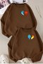 Fire and Water Printed Lover Combination Design Sweatshirt