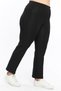 Front Stitched Diving Large Size Trousers Black - 4