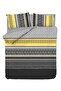 Double 100% Natural Cotton Duvet Cover Set - Yellow and Black - 4