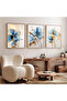 3 Piece Wooden Framed Painting Set Bedroom, Living Room, Kitchen Wall Decor Stunning Bloom