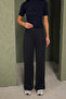 Dark Blue Scuba Slit Trousers 3-2203