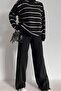 Dark Black Premium Yarn Sweater Trousers Double Knitwear Set - 5