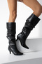 Black Women's Heeled Boots - 2