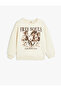 Sweatshirt Long Sleeve Crew Neck Print Detailed