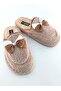 Beige Bow Tie Bow Plush Winter Women's Slippers
