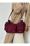 Whitney Model Suede Claret Red Women's Hand and Shoulder Bag - 2