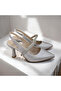 Stoned high-heeled satin shoes - 2