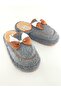 Gray Bow Tie Bow Plush Winter Women's Slippers