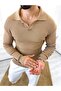 Pullover Slim Fit Polo Collar Ribbed Soft Textured Non-Pilling Sweatshirt - 4