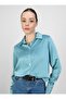 Sedef Button Detailed Satin Tunic - Ice Blue - Refka - 2