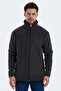 Kadmos Men's Zippered Stand Collar with Pockets Dark Gray Fleece